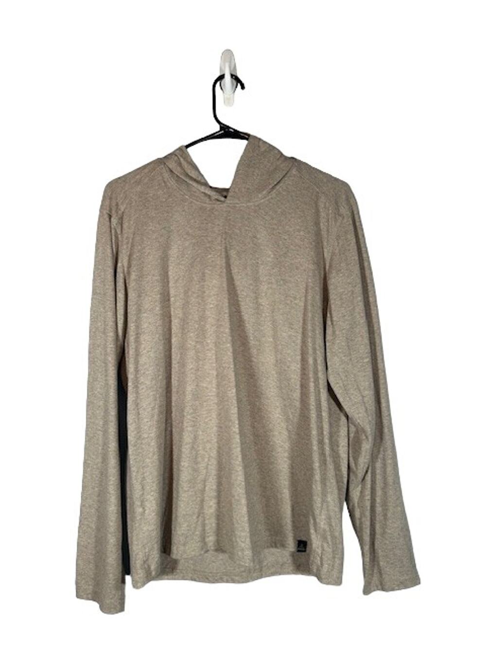Prana Beige Long Sleeve Hooded Casual Pullover Sweatshirt Women Sz M